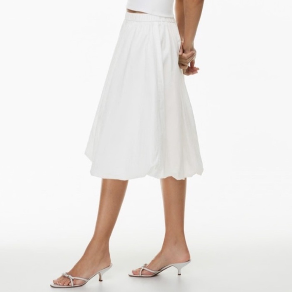Aritzia Sunday Best Bubbly Bubble Poplin Midi Skirt Cotton White L